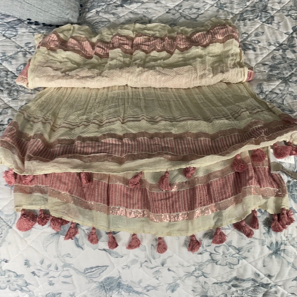 Cream and pink fashion scarf